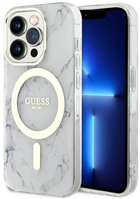 Панель Guess Marble MagSafe для Apple iPhone 14 Pro Білий (3666339118327) - зображення 1