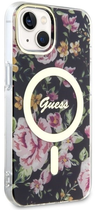 Etui plecki Guess Flower MagSafe do Apple iPhone 14 Plus Black (3666339115524) - obraz 3