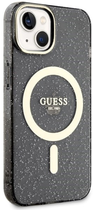 Etui plecki Guess Glitter Gold MagSafe do Apple iPhone 14 Plus Black (3666339125578) - obraz 2