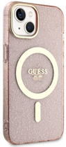 Etui plecki Guess Glitter Gold MagSafe do Apple iPhone 14 Plus Pink (3666339125875) - obraz 3