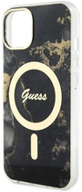 Панель Guess Golden Marble MagSafe для Apple iPhone 14 Plus Чорний (3666339115760) - зображення 3