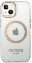Etui plecki Guess Metal Outline Magsafe do Apple iPhone 14 Plus Gold (3666339069711) - obraz 1