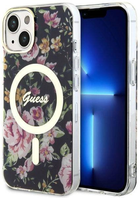 Панель Guess Flower MagSafe для Apple iPhone 14 Чорний (3666339115517) - зображення 1