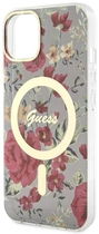 Etui plecki Guess Flower MagSafe do Apple iPhone 14 Khaki (3666339115593) - obraz 3