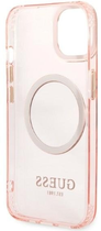 Etui plecki Guess Gold Outline Translucent MagSafe do Apple iPhone 14 Pink (3666339069667) - obraz 2