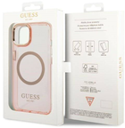 Панель Guess Gold Outline Translucent MagSafe для Apple iPhone 14 Рожевий (3666339069667) - зображення 3
