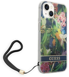 Панель Guess Flower Strap для Apple iPhone 14 Plus Синій (3666339093969)