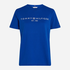 Футболка жіноча Tommy Hilfiger WW0WW40276 XS Синя (8720645360100) - зображення 4