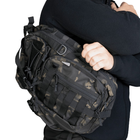 Тактический однолямочный рюкзак Camotec скрытым отделением для оружия TCB Multicam Black - изображение 11