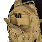 Тактичний однолямковий рюкзак Camotec з прихованим відділенням для зброї TCB Койот - зображення 7