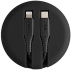 Kabel Uniq MFI Halo USB Type-C - Lightning 18W 1.2 m nylonowy zwijany Czarny (8886463665992) - obraz 2
