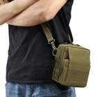 Поясная тактическая сумка военная A72 MOLLE через плечо подсумок молли олива зеленая - изображение 2
