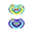 Набор пустышек силиконовых симметричных NEON LOVE 2 шт. Голубой Canpol babies 0-6 мес (5901691843820)