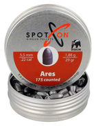 Кулі для пневматики Spoton Ares 1.188 гр кал.5.5 мм 175шт (050852) - зображення 4
