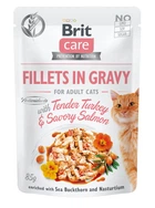 Вологий корм для кішок Brit Care Cat Pouch філе у соусі пікантний лосось 85 г
