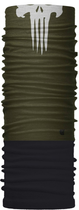 Тепла бандана-трансформер (бафф) Каратель темна олива, чорний фліс - изображение 2