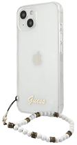 Etui plecki Guess White Pearl do Apple iPhone 13 Transparent (3666339025243)