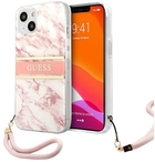 Etui plecki Guess Marble Strap Collection do Apple iPhone 13 mini Pink (3666339023072) - obraz 1