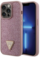 Панель Guess Rhinestone Triangle для Apple iPhone 14 Pro Pink (3666339120115) - зображення 1