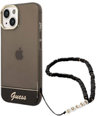 Etui plecki Guess Translucent Pearl Strap do Apple iPhone 14 Black (3666339064167) - obraz 1