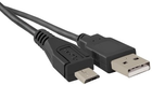 Кабель Qoltec USB Typ A - Micro USB B 0.25 m чорний (5901878504940) - зображення 1