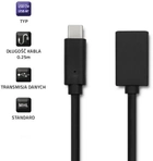 Кабель Qoltec USB Typ-C - USB Typ A 0.25 m чорний (5901878504216) - зображення 2