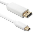 Кабель Qoltec USB Typ-C - DisplayPort Alternate mode 5K 2 m білий (5901878504131) - зображення 1