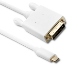 Кабель Qoltec USB Typ-C - DVI 4K Alternate mode 1 m білий (5901878504162) - зображення 1