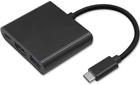 Adapter Qoltec USB Typ-C - HDMI A/USB Typ A/USB Typ-C 3 w 1 PD 0.2 m czarny (5901878504308) - obraz 1