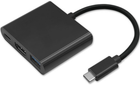 Adapter Qoltec USB Typ-C - HDMI A/USB Typ A/USB Typ-C 3 w 1 PD 0.2 m czarny (5901878504308)