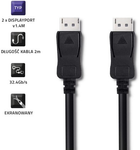 Кабель Qoltec DisplayPort v1.4 - DisplayPort v1.4 8K 2 m чорний (5901878505879) - зображення 2