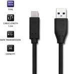 Kabel Qoltec USB 3.0 Type A męski - USB 3.1 Typ-C męski 1.8 m (5901878504933) - obraz 3