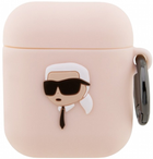 Etui CG Mobile Karl Lagerfeld Silicone Karl Head 3D do AirPods 1 / 2 Różowy (3666339087869) - obraz 1