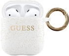 Etui CG Mobile Guess Silicone Glitter GUACCSILGLWH do AirPods 1 / 2 Biały (3700740493625)