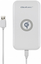 Bezprzewodowa ładowarka indukcyjna Qoltec RING 10 W Qualcomm Quick Charge 3.0 Biały (5901878518428) - obraz 1