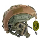 Комплект наушники Earmor M32H с креплением "чебурашка" и каска - шлем тактический Fast в кавере пиксель, защитный, пуленепробиваемый, кевларовый, защита по NATO - NIJ IIIa (ДСТУ кл.1), размер M-L - изображение 9