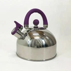 Чайник со свистком из нержавеющей стали кухонный Unique UN 53О2 для газовой электрической индукционной плиты 2.5 л фиолетовый