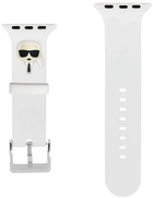 Pasek Karl Lagerfeld Silicone Karl Heads KLAWMSLKW do Apple Watch Series 1/2/3/4/5/6/7/SE 38-41 mm Biały (3666339031640) - obraz 3