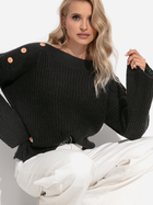 Sweter damski luźny Fobya F1265 38/40 Czarny (5903707126880) - obraz 3
