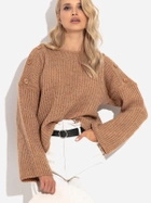 Sweter damski luźny Fobya F1265 34/36 Caramel (5903707126842) - obraz 1