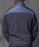 Флисовая кофта ДСНС с усиленными водонепроницаемыми вставками / Плотная флиска мужская темно-синяя 46 - изображение 4