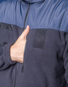 Флисовая кофта ДСНС с усиленными водонепроницаемыми вставками / Плотная флиска мужская темно-синяя 60 - изображение 3