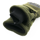 Тактические перчатки с протектором с махровой подкладкой (арт. 23-17-31) Оливковый - изображение 3