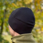 Флисовая зимняя тактическая шапка M-KET Черный мужская и женская для каждодневного ношения или в качестве подшлемника размер универсальный 55-57 - изображение 3