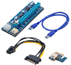 Райзер Qoltec PCI-E 1x - 16x USB 3.0 ver 009S SATA PCI-E 6 pin (55507) - зображення 1
