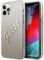 Панель Guess Glitter Gradient Script для Apple iPhone 12/12 Pro Золотий (3700740494745)