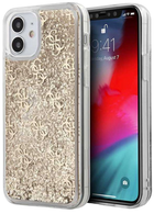 Etui Guess 4G Liquid Glitter do Apple iPhone 12 mini Gold (3700740481219) - obraz 1