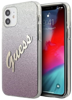 Панель Guess Glitter Gradient Script для Apple iPhone 12 mini Рожева (3700740494769)