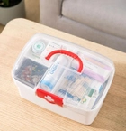 Аптечка органайзер з відсіками 26х17см Білий контейнер для зберігання ліків, кейс під аптечку (VS7006398) - зображення 4