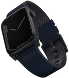Pasek Uniq Straden Leather Hybrid Strap do Apple Watch Series 1/2/3/4/5/6/7/8/SE/SE2/Ultra 42-49 mm Niebieski (8886463679616) - obraz 1